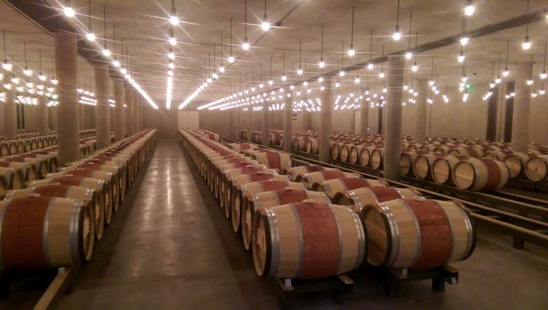 The barrel cellar at Chateau Latour